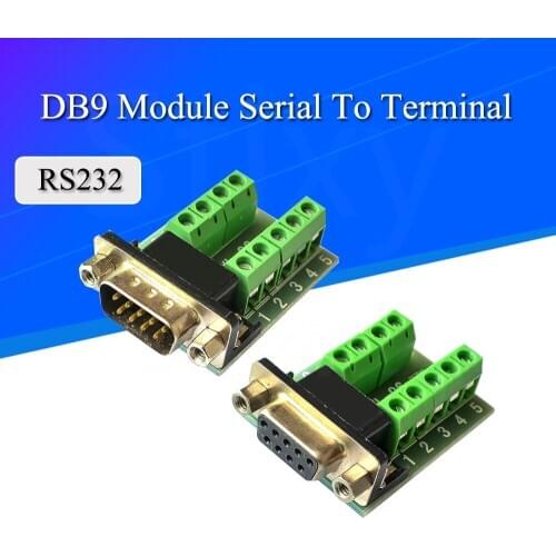 DB9 Male Female Adapter Signals Terminal Module RS232 Serial To Terminal DB9 Connector