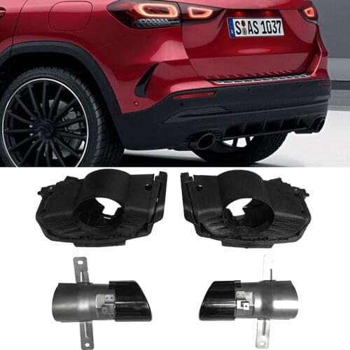 For Mercedes Benz H247 GLA180 GLA200 GLA220 GLA250 GLA35 AMG 2020+ Refitting Rear Bumper Turbo Muffler Exhaust Tips Pipe Exits