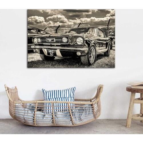 Home Decor HD Printed Retro Brown Luxury Car Canvas Painting Modern Wall Art Pictures Modular Poster Bedside Background Frame
