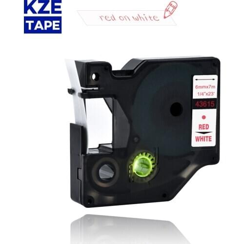 Dymo d1 6mm 43615 red on white label tapes Ribbon compatible Dymo D1 label printer for Dymo Label Printer DYMO LM160 LM280