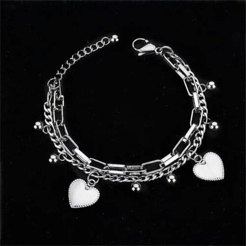 "Fantastic Eternal Love New York" Stainless Steel Ball Beads Bracelet For Women Circle Tag Charm Stretch Strand Bracelet