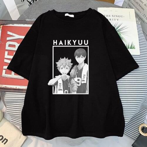 Hinata And Kageyama Haikyuu Printed Women Tee Shirt 2021 Trendy T-Shirt Harajuku Cotton T-Shirts Hip Hop Loose Women T Shirt