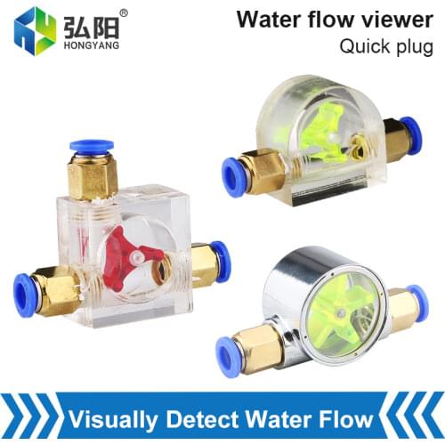 Spindle Motor Flow Indicator Water Cooling System Coolant Filter Rotating Observer Connected To 8mm Water Pipe