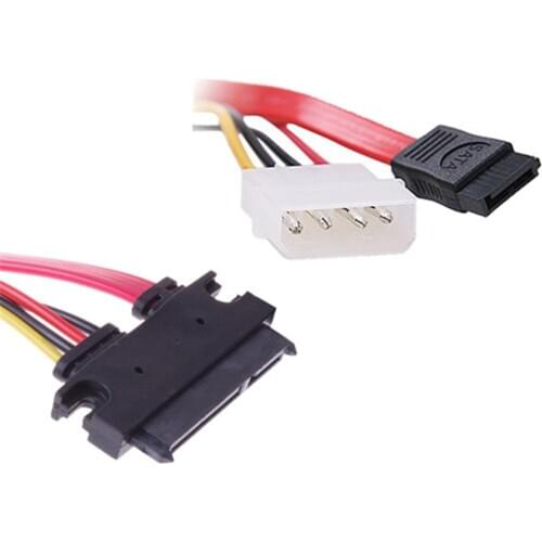 SATA/7+15 Pin to IDE 4Pin Male to 22 Pin SATA 7+15 Data hard disk Power Supply Cable data extension connection cable 50CM
