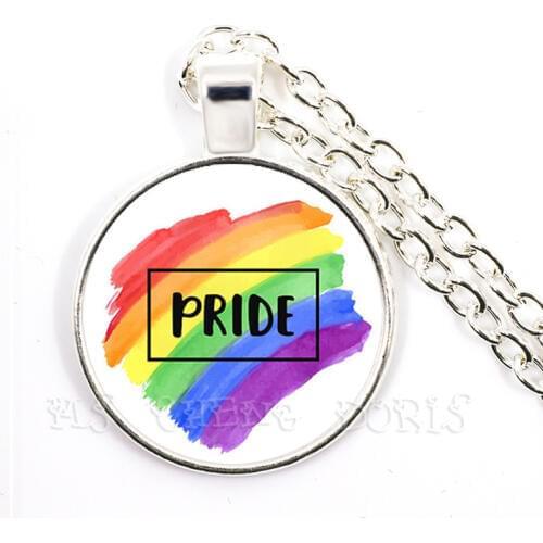 Gay Pride Pocket Watch Necklace Same Sex LGBT Jewelry Gay Lesbian Pride With Rainbow Love Wins Gift Same Sex Marriage Love Gift