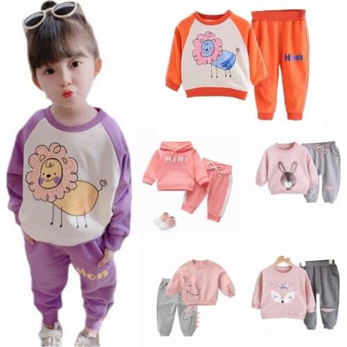 0-24M Newborn Infant Baby Girls Tracksuit Hooded Clothes Set Long Sleeve Letter Sweatshirts Top+Pants 2Pcs Autumn Winter Outfits
