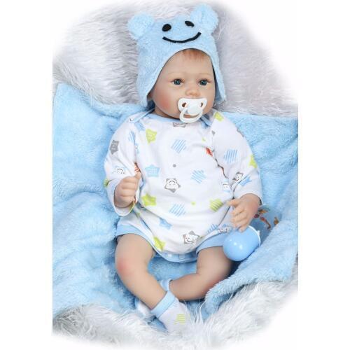 22" bebe doll reborn realista silicone baby dolls girl boy birthday gift kids toys bonecas