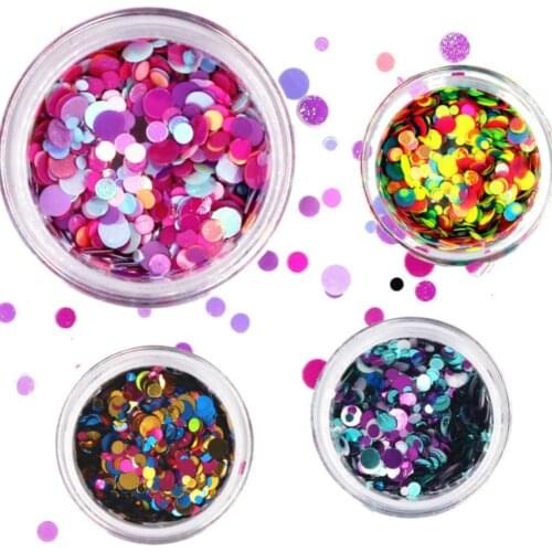 Lolede Color Sequins Nail Art Glitter Flakes Uv Gel Polish Star Heart Flower Circle Sequins Polish Manicure Nail Decoration