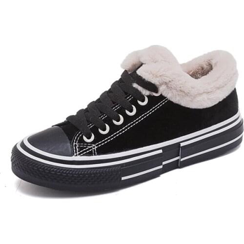 Maggies Walker Women Winter Casual Shoes Warm Platform Shoes With Plush Women Lacing Flock Boots Size 35~40