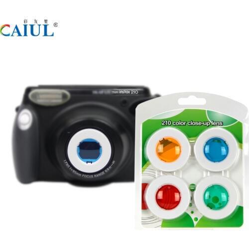CAIUL close-up lens suit for Fujifilm instax camera wide 210 300 instant camera lens UV self-portrait lens 4 colour filters