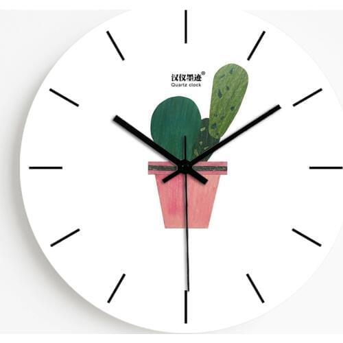 Green Leaf Plant Wall Clock Creative Frameless Silent Watches Nordic Fresh Personality Living Room Kitchen Decorative Wall Clock