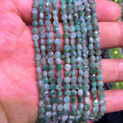 Wholesale 2strings Natural Chrysoprase Beads 2x4mm Faceted Bean Coin Gem Stone Loose Beads For jewelry DIY 15.5"/string