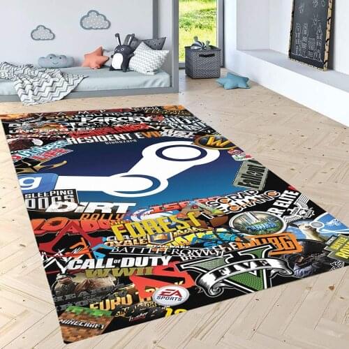 Steam Gaming Non Slip Floor Carpet, Teens Carpet Modern Carpet