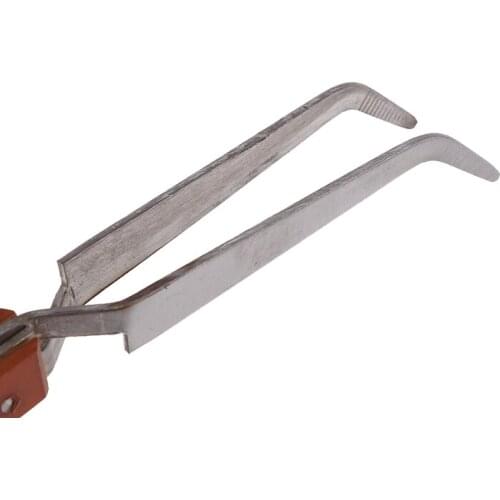 652F Straight Curved Tip Selflock Tweezer Cross Locking Jeweler Jewelry Making Tool