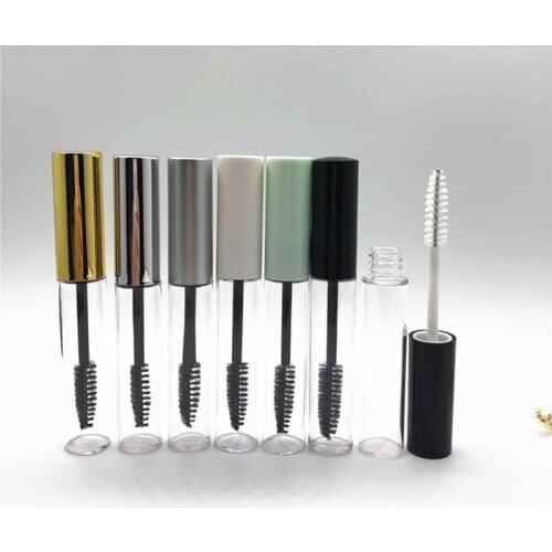 10ml Empty Mascara Tube Eyelash Vial Liquid Bottle Container With 9 Colours Cap Refillable Bottles Makeup Accessories