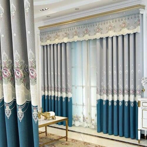 Modern and Simple European-style Curtains Semi Blackout Curtains for Living Room and Bedroom High Shading Rate
