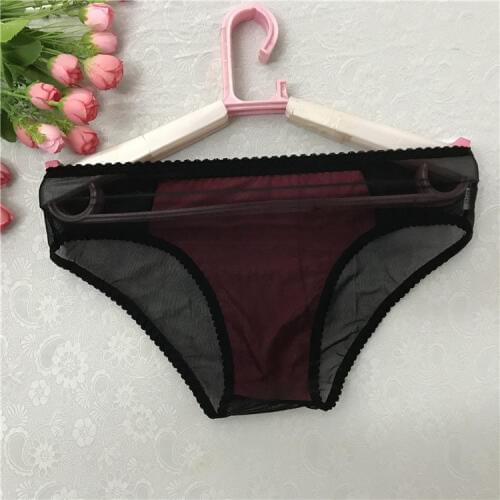 Mens transparent breathable mesh fabric mens close-fitting soft trendy briefs sissy panties jockstraps gay men underwear
