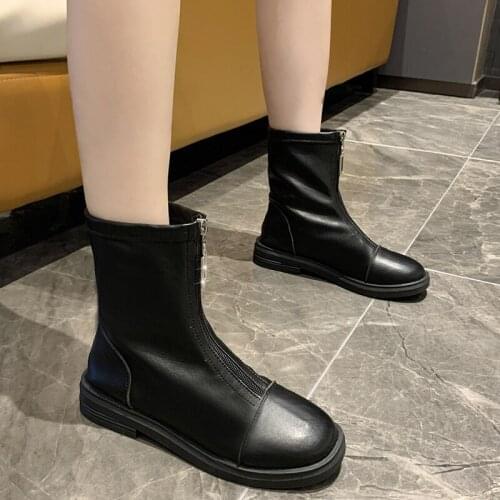 Shoe Female 2021 Tide Shoes Shoes Thin Early Autumn New Autumn Shoes Euro-American British Wind Ins Shoes Winter Boots
