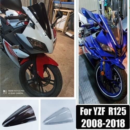 For Yamaha YZF R125 Windscreen Windshield Wind Screen Smoke Iridium 2008 2009 2010 2011 2012 2012 2014 2013 2015 2016 2017 2018