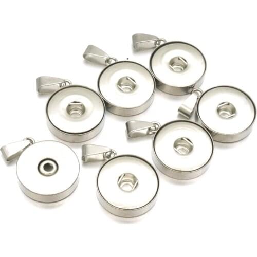 Snap Pendant Jewelry Stainless steel & Copper Mixture 18mm Snap Button Charms Findings Metal Button DIY Snap Necklace ACC Parts