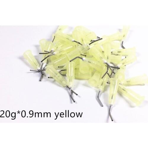 200~5000Pis Yellow Dental Pre Bent Flow Dispensing Tips Flowable Needle Delivery Tip Etching Gel Irrigation Composite 20 Gauge