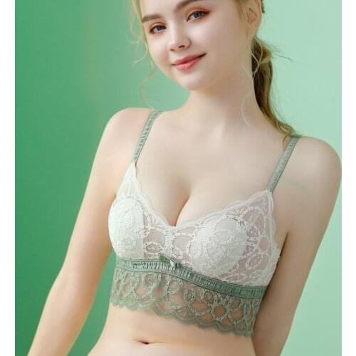 Womens Lace Bras Ultra-Thin Underwear Perspective Bralette Deep V Bra Sexy Lingerie BH B C D Cup Beautiful back Brassiere