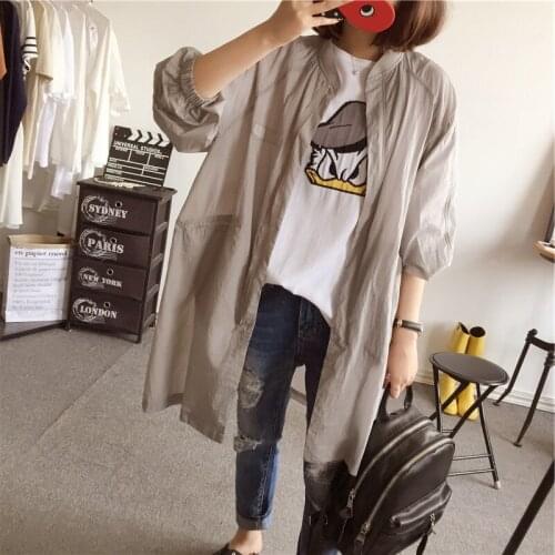Trench Coat Female 20201 New Spring Autumn Korean Fashion All-Match Temperament Mid-Length Sun Protection Cothing Overcoat A632