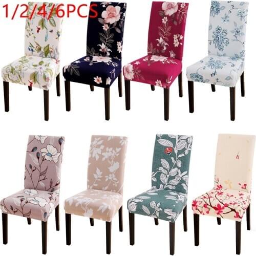 1/2/4/6pcs Modern Removable Chair Cover Anti-dirty Seat Cover Printing Kitchen Slipcover For Wedding Restaurant Housse#9