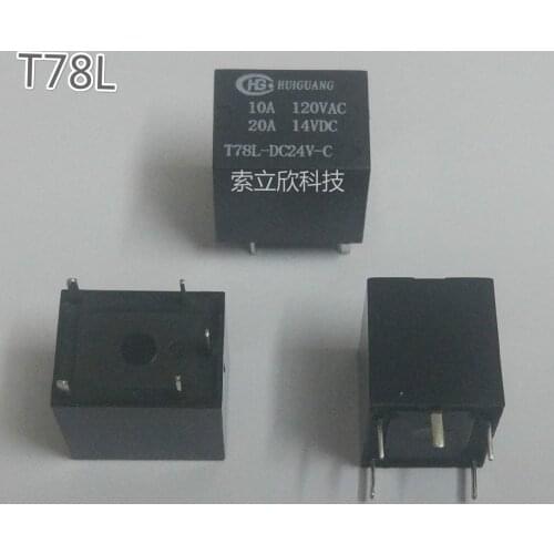 10pcs New Relay T78, T74- Small Square 5 Foot Silver Contact ----dc24v