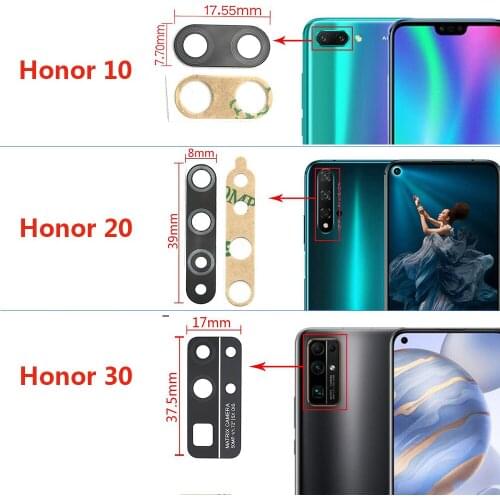 100 Pcs, Original New Rear Back Camera Glass Lens Cover For Huawei Honor 20 20S 20i 30S 30 10 Pro Lite 10X V30 Y9 Prime 2019