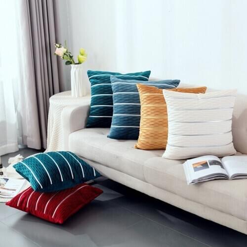 2 Nordic Style Velvet Wave Rope Warm Soft Cushion Cover For Winter Solid Color With Zipper For Living Room Deco