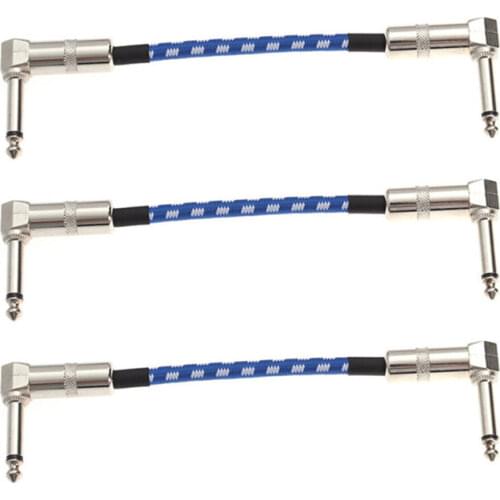 3pcs Aux Guitar Cable 6.5 Jack 6.5mm to 6.35 mm Audio Cables 6.35mm Plug for Mixer Amplifier Speaker 0.15m 0.3m Red Green Blue