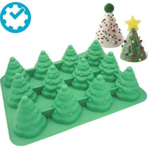 3D Christmas Tree Fondant Cake Moulds Silicone Mould Baking Candle Soap Molds Resin Clay Moulds Silicone Mold Baking PRZY 001