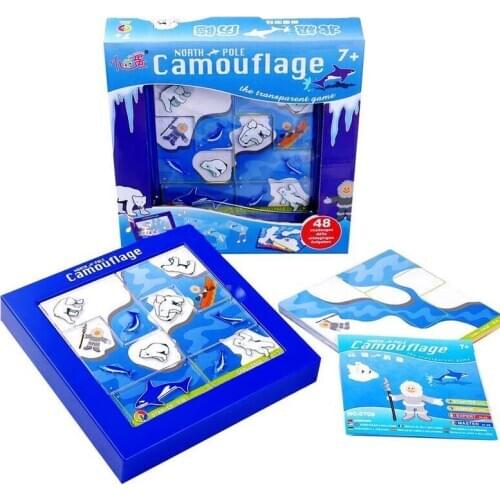 48 Challenges IQ Training Smart Game North Pole Bear Camouflage Logical Thinking Children Puzzle Toy with Solutions Gift