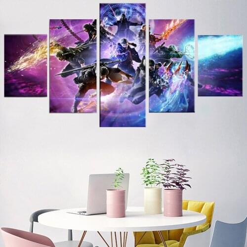 5 Pieces Wall Art Canvas Painting Game Poster Modern Home Bedroom Living Room Decoration Pictures Abstract Art Modular