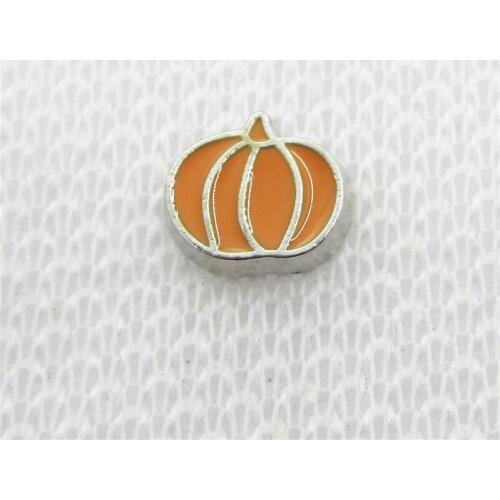 50pcs/lot Wholesale Charms pumpkin Floating Charms Living Glass Memory Lockets DIY Jewelry Charms