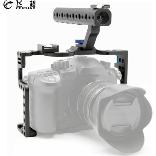 For Lumix GH5 Aluminum Camera Cage Video Stabilizer Rig Top Handle Grip Video Follow Focus Support Cold Shoe Photography Parts