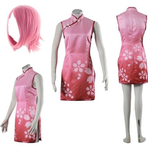 Anime cosplay Haruno Sakura Cosplay Costume Chinese Style Cheongsam Version Halloween comic cosplay