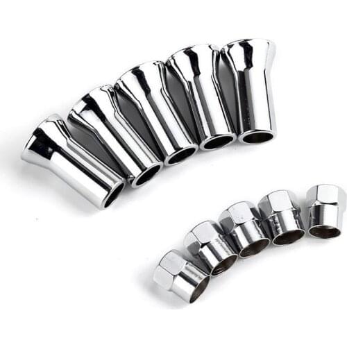 10 PCS Chrome Car Truck Tire Wheel Tyre Valve Stem Hex Caps Case w/ Sleeve Cover Left Right Front Rear