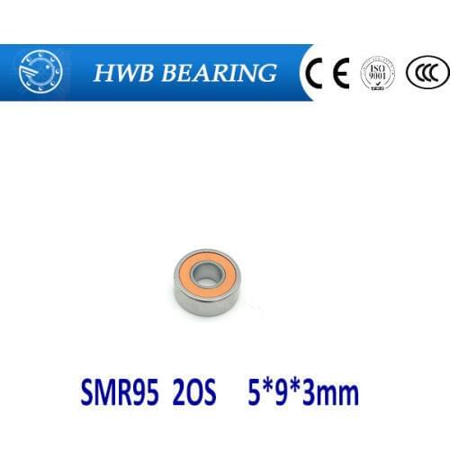 Free Shipping 1PC SMR95 2OS CB ABEC7 5X9X3mm SMR95-2RS Stainless Steel Hybrid Ceramic Bearings/Fishing Reel Bearings SMR95C-2OS