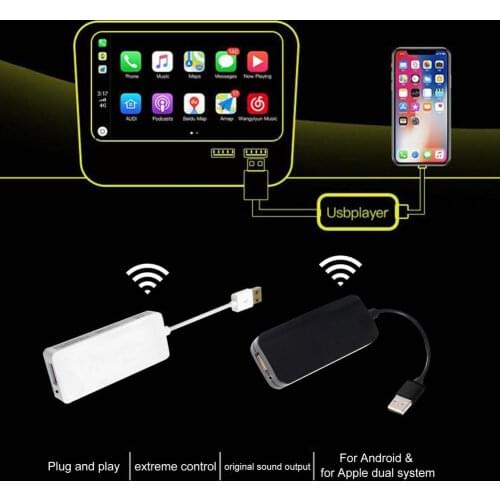 Wireless Apple Carplay Dongle /Android Auto Carplay Smart Link USB Dongle Adapter for Navigation Media Player Mirrorlink /IOS 14