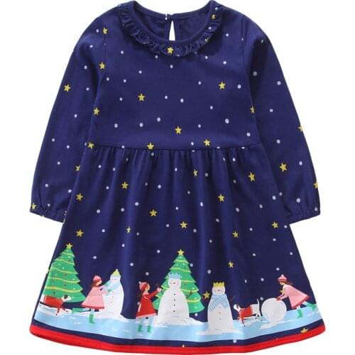 Princess New Christmas Dresses For Baby Girls Clothing Cotton Christmas Trees Long Sleeve Children Tutu Dress Party Dresses