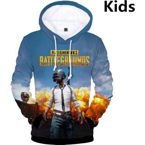 3 To 14 Years Kids Hoodies 3D Playerunknowns Battlegrounds PUBG Hoodie Sweatshirt Boys Girls Lovely Children Jacket Clothes