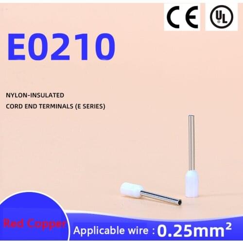 E0210 Wire connection 100pcs insulated connector terminal crimping terminal cold crimping insulated terminal UL CE Certification