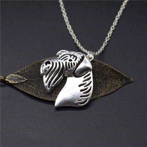 Elfin Wholesale Trendy Schnauzer Necklaces Gold Color Silver Color Dog Jewellery Miniature Schnauzer Pendant Necklaces Women Men