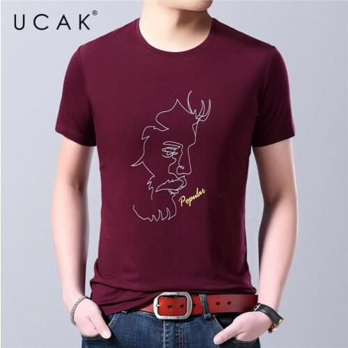 UCAK Brand Streetwear Short Sleeve Solid Color T-Shirts Men Clothing Summer New Classic O-Neck Casual Soft T Shirt Homme U5418