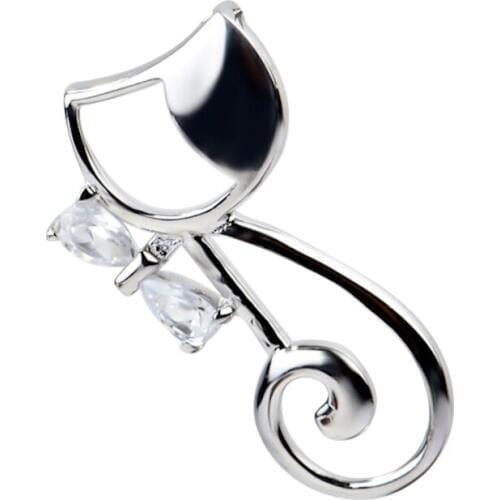 GND0183 2017 New 925 Sterling Silver Lovely Sweet Beauty Cute Cat Crystal CZ Necklaces Pendants , Jewelry Gift For Women