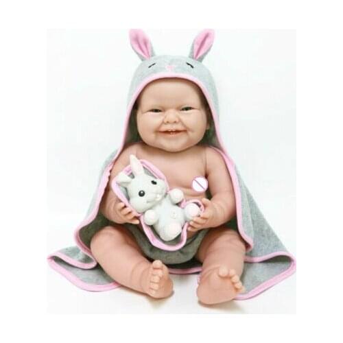 17 Inch Novel And Cute Silicone Doll Lifelike Rebirth Doll Vinyl Silicone Real Newborn Boy Girl Toy