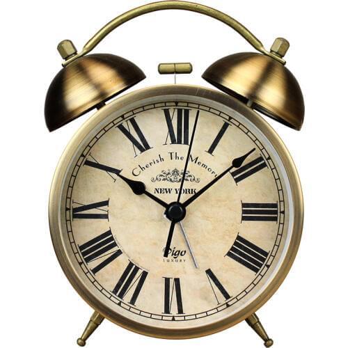 Best Selling Table Quartz Alarm Clock Retro Mute Bedside Office Bar Clocks Desktop Despertador Quartz Clock Movement Mechanism