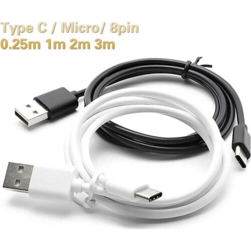 Mobile Phone Cable For iPhone 2A Charging Data Micro USB Type C Cable For Samsung Xiaomi Data Sync Charger USB cable 100pcs